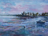 Penerf bateau blanc hule sur toile , 60 X 40 cm disponible à la vente