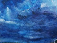 Lumière sur la mer hule sur toile , 45 X 38 cm disponible à la vente