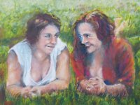 Confidence hule sur toile , 40 X 50 cm disponible à la vente