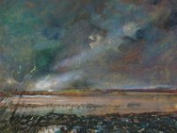 Les Bouchots huile sur toile ; 50 x 59 cm 1er prix Paysages marins au salon Europen de Bruges (Belgique) en 2016 (1/3) Disponible à la vente 1200€ avec cadre