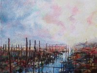 Chenal à Marennes-Oléron huile sur toile, 30 x 30 cm Disponible