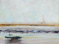 Parc ostreicole à Marennes-Oléron huile sur toile, 30 x 30 cm Disponible