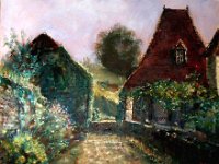 rue de thégra Huile sur toile Disponible à la vente