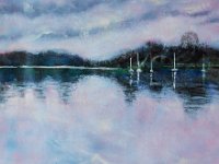 La roche bernard, soirée en terrasse Huile sur toile 30X 40 cm