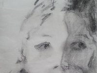 étude au fusain pour le portrait de ...