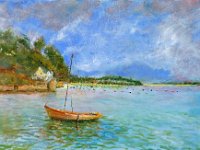 Barque ancienne à Pen ar Men Huile sur toile, 55 x 38 cm Disponible