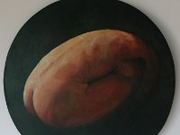 Un des sens de l'oeuf Huile sur panneau médium; Tableau circulaire de 60 cm de diamètre Il peut être positionné dans n'importe quel sens.