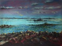 Sur les rochers de Cromenach Enfin , en clôture des présentations des oeuvres et du style de Dany Wattier ce fut le tableau 