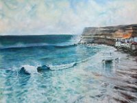 Fuerté Ventura, retour de pêche Huile sur toile 80 x100 Disponible