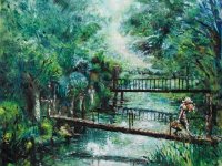 Caraqui, passerrelles Huile sur toile 50x 40 Disponible