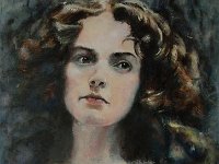 Adolescente Huile sur toile 40 x 40 cm Disponible